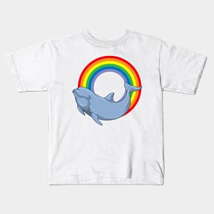 Dolphin with Rainbow Kids T-Shirt